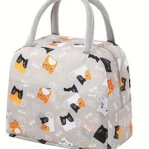 Super cute cat print insulated lunch bag, NWT